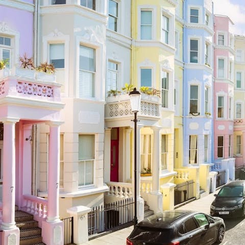 Enjoy your location on one of Notting Hill's most colourful streets