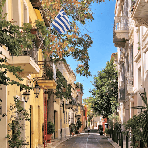 Meander the streets of Athens, stopping in tavernas for excellent meals