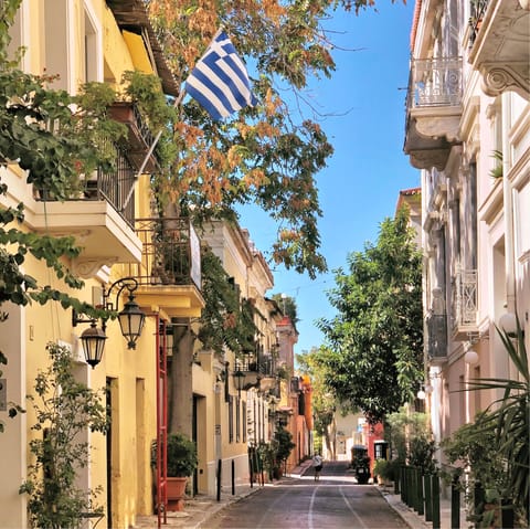 Meander the streets of Athens, stopping in tavernas for excellent meals