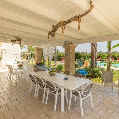 Enjoy family feasts on the covered patio