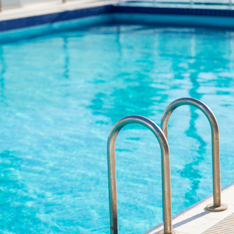 Head down to the communal swimming pool for a morning float