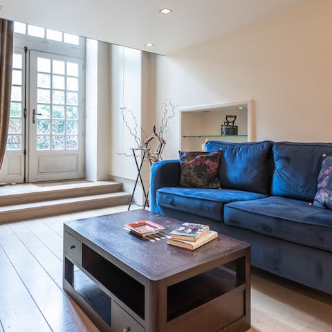 Relax in the bright living room