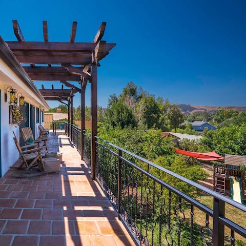 Enjoy morning coffees with countryside views