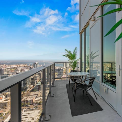 Soak up the ocean views from the private balcony