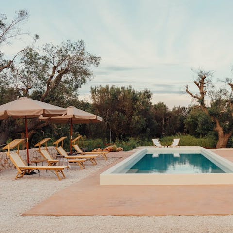 Cool off from the Italian sun in the private pool