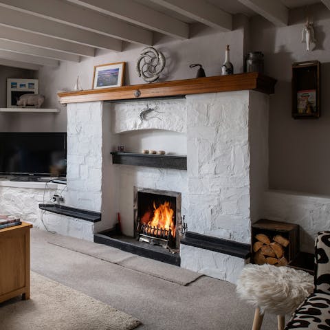Warm up by the fire when the weather in Wales turns colder