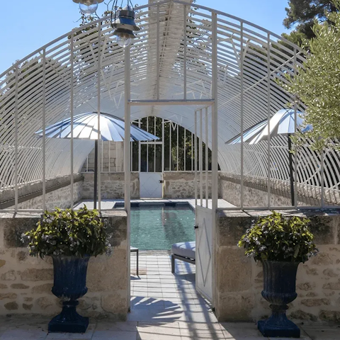 Savour a picturesque swim in the pretty pool