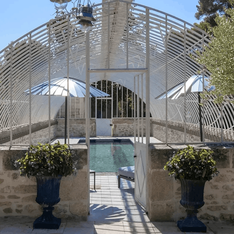 Savour a picturesque swim in the pretty pool