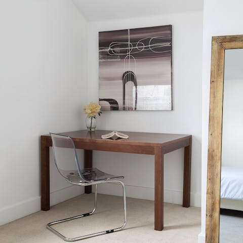 Work from home in the bright and tidy study area