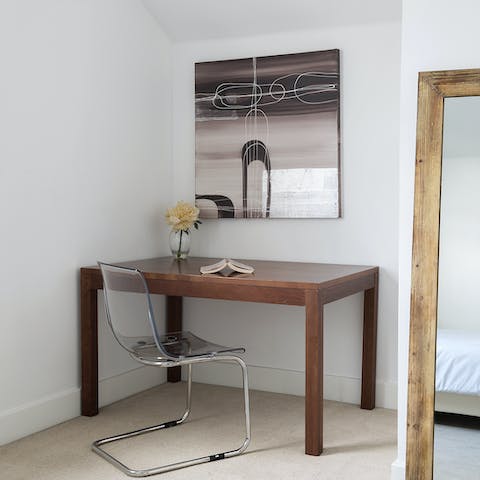 Work from home in the bright and tidy study area