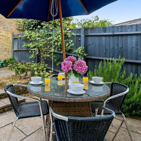 Savour sunny mornings with breakfast in the garden