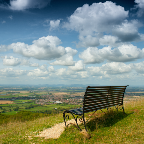 Stroll to the top of Cleeve Hill for sweeping countryside views