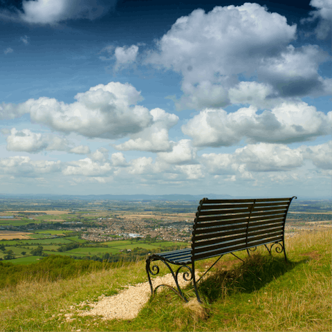 Stroll to the top of Cleeve Hill for sweeping countryside views
