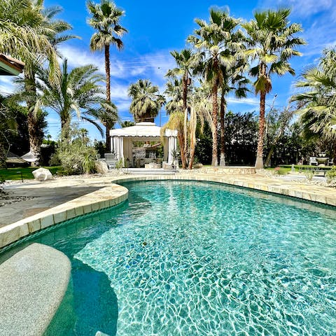 Cool off with a dip in the saltwater pool