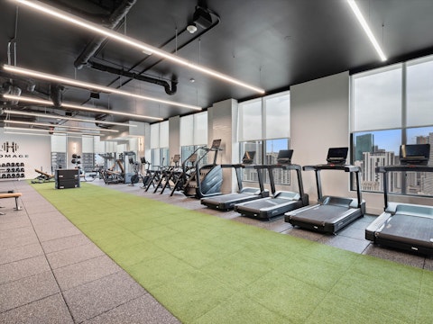 Train in the on-site gym before heading out to explore