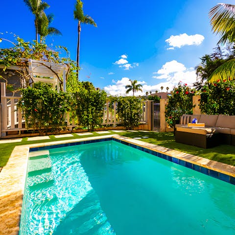 Spend days in the pool under the California rays