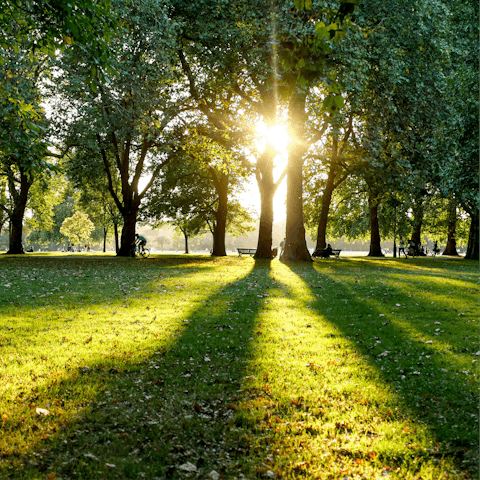 Begin your day with a refreshing stroll through Hyde Park