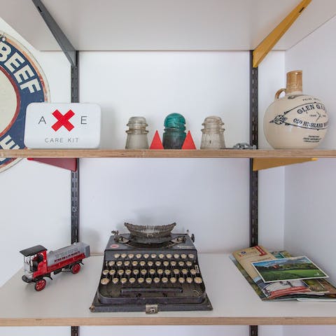 Admire the quirky decor and unique collection of objects
