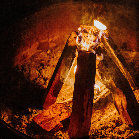 Gather around the fire pit after a long hike