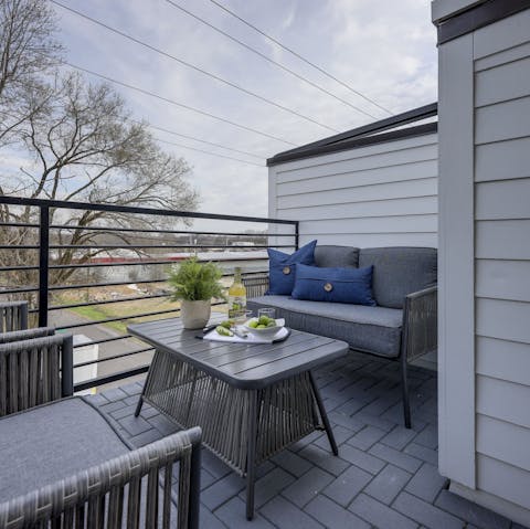 Enjoy an afternoon beverage on the patio