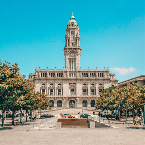 Visit Bolsa Palace, a thirteen-minute walk away