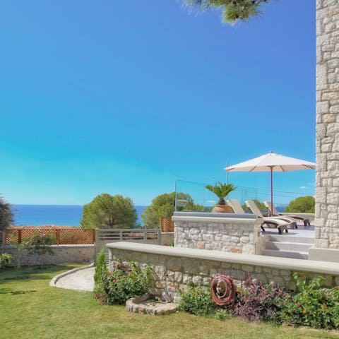 Marvel at the epic views of the Mediterranean  from your lounger