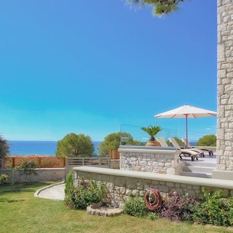Marvel at the epic views of the Mediterranean from your lounger