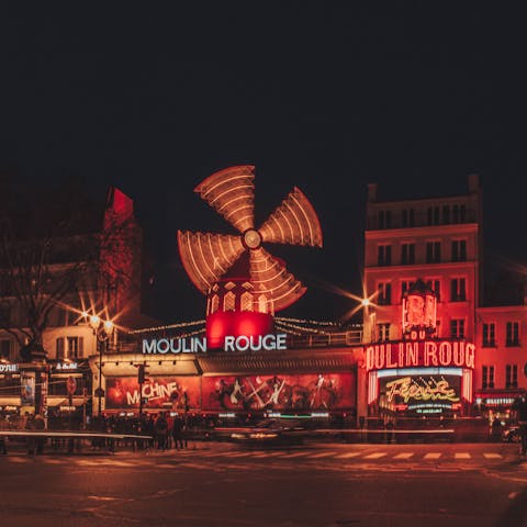 Enjoy a cabaret show at the Moulin Rouge