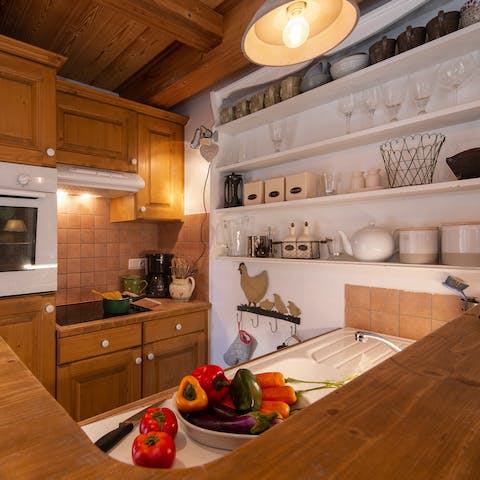 Cook up some hearty fare in the kitchen to refuel in the evening