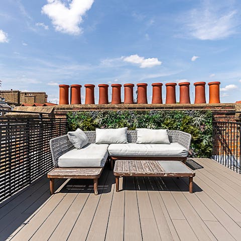 Spend summer evenings unwinding on the roof terrace