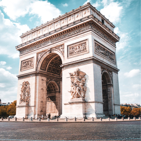 Visit the iconic Arc de Triomphe – it’s within walking distance