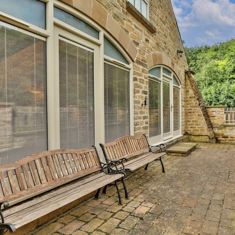 Relax in the Yorkshire sun in the private courtyard garden