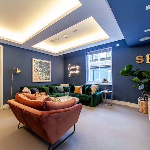 Spend cosy evenings in the cinema room