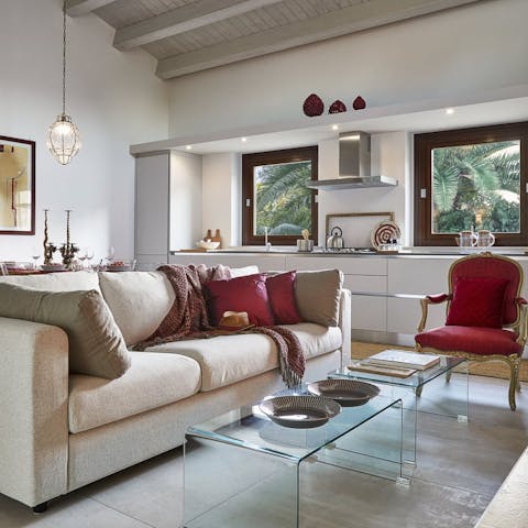 Unwind on the sofa after a day of exploring