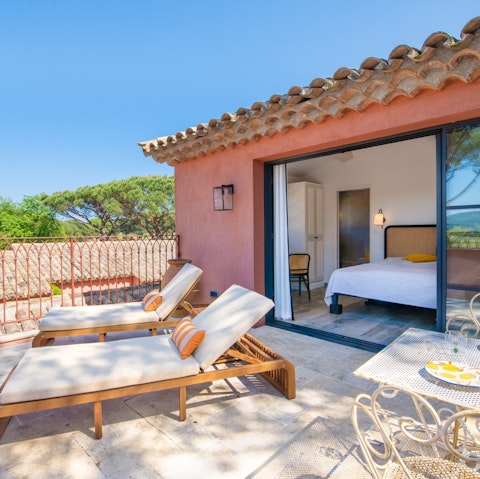 Make the most of the private terrace off the main bedroom