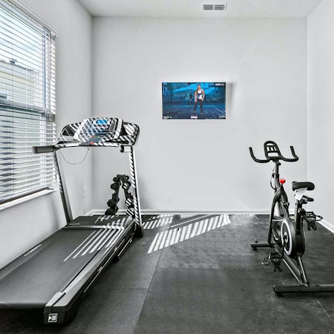 Stick to your workout routine with a private fitness room