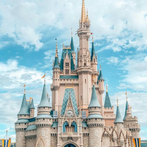 Soak up the magic at Disney World, a thirty-minute drive away