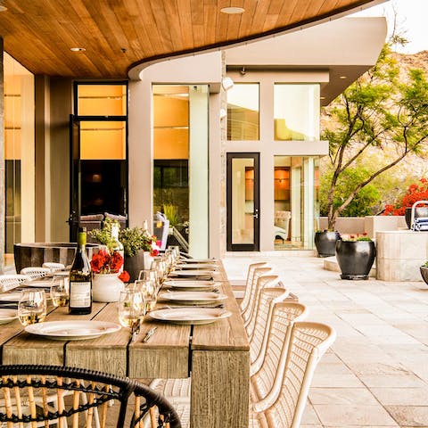 Enjoy lavish meals on the beautiful terrace