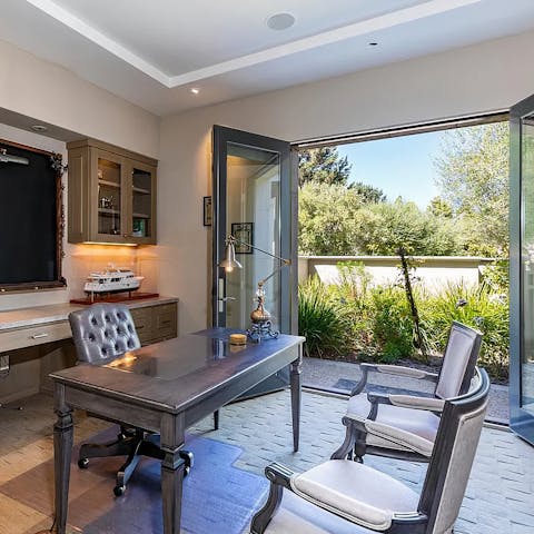 Catch up on emails from the dedicated office spaces