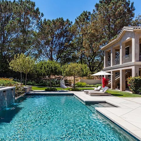 Make lounging beside the private pool the only firm plan