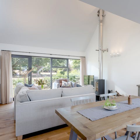 Get comfy and cosy in front of the woodburner