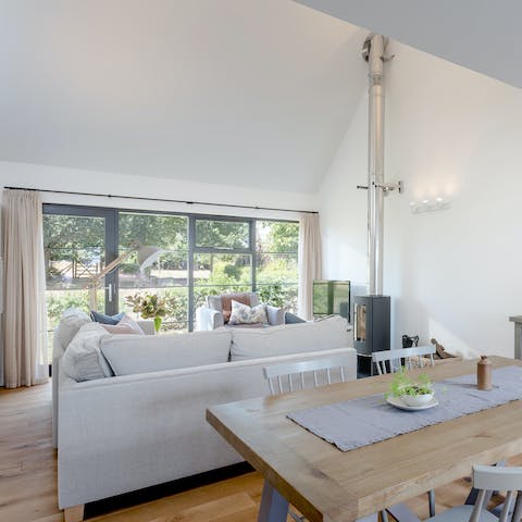 Get comfy and cosy in front of the woodburner