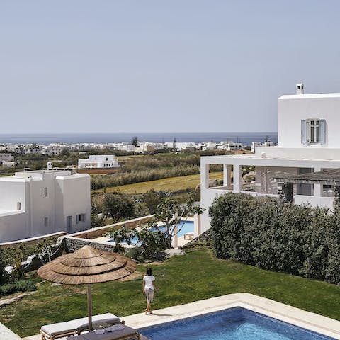 Swim in your private pool or stroll down for a dip in the sea