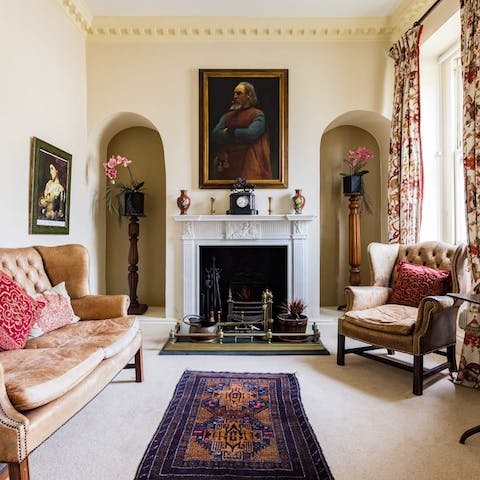 Admire the character features and furnishings
