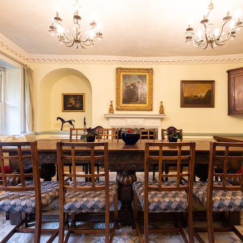Enjoy meals together in the grand dining room