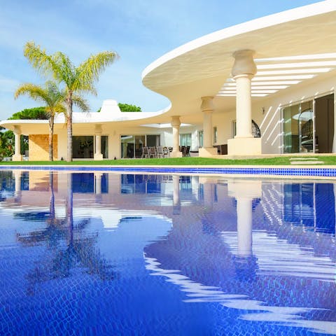 Start each day by diving into the private heated pool