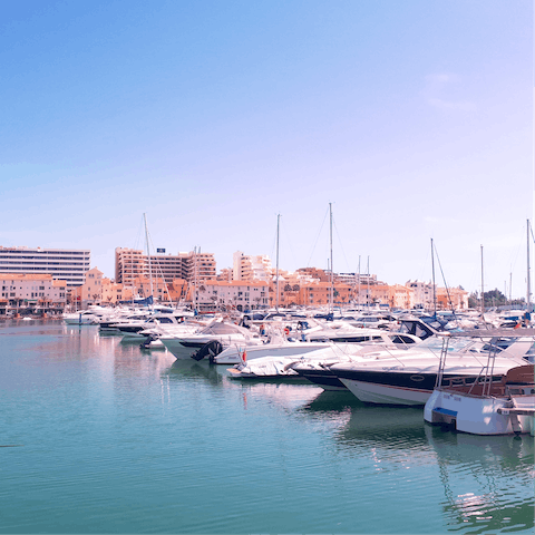 Admire the boats in Vilamoura marina – it's a short drive away