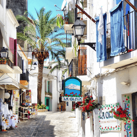 Discover the bars, restaurants and boutique shops in Ibiza Town – it's a ten-minute drive away