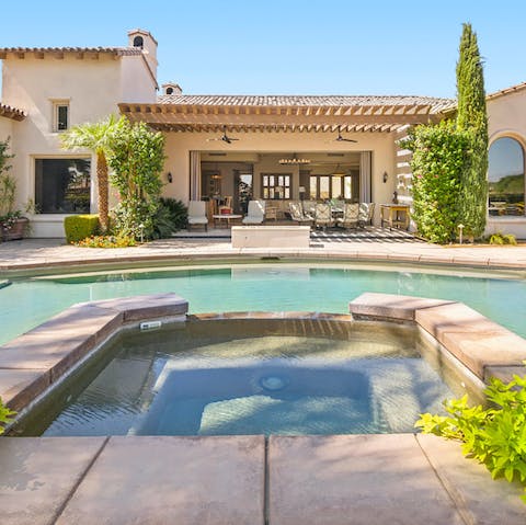 Soak in the Jacuzzi and soothe your muscles