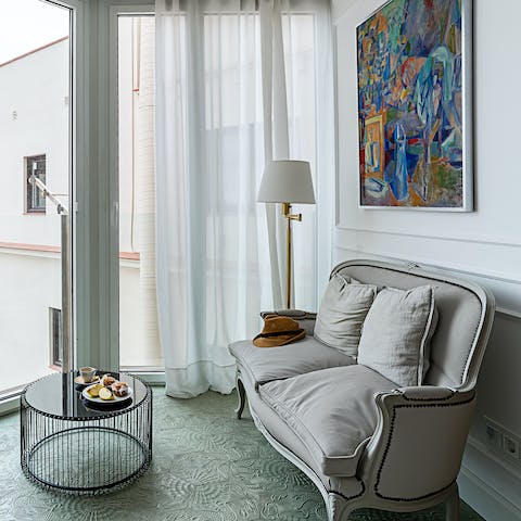 Take a moment to relax in the quiet sitting room